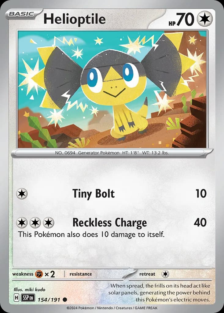 Surging Sparks Helioptile card front, 154/191