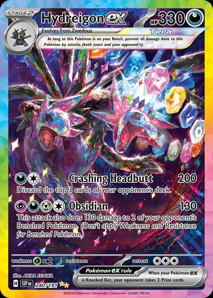 Hydreigon ex card front, Surging Sparks 240/191