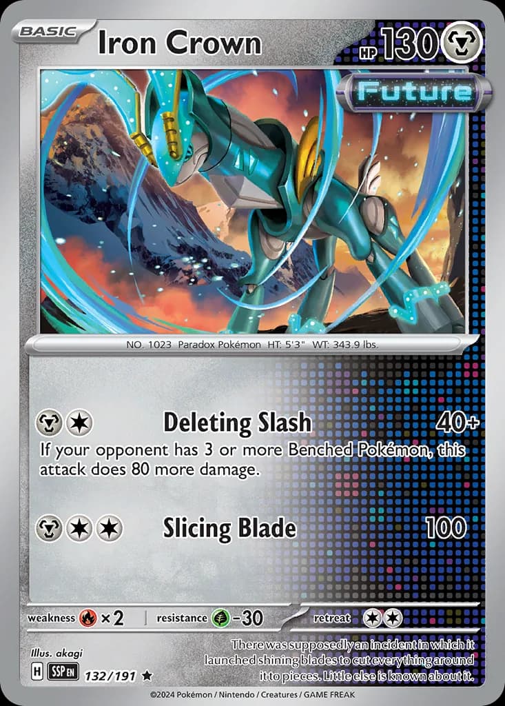 Surging Sparks Iron Crown card front, 132/191