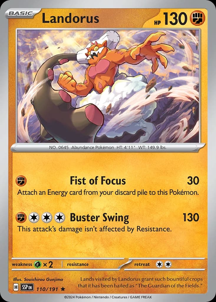 Surging Sparks Landorus card front, 110/191