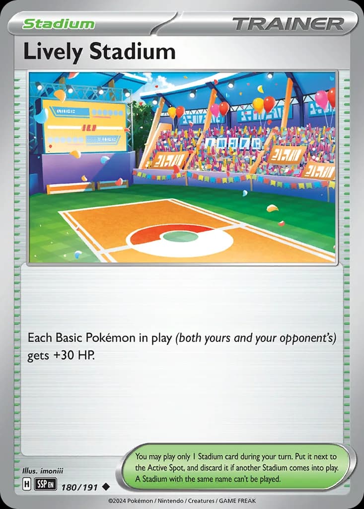 Surging Sparks Lively Stadium card front, 180/191
