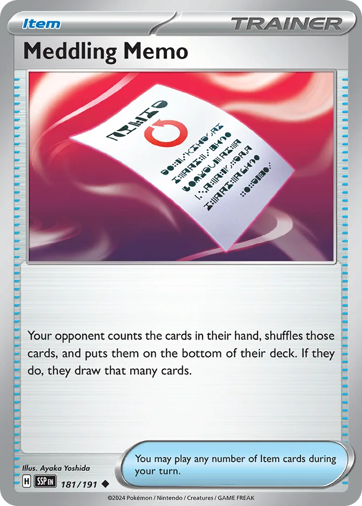Surging Sparks Meddling Memo card front, 181/191