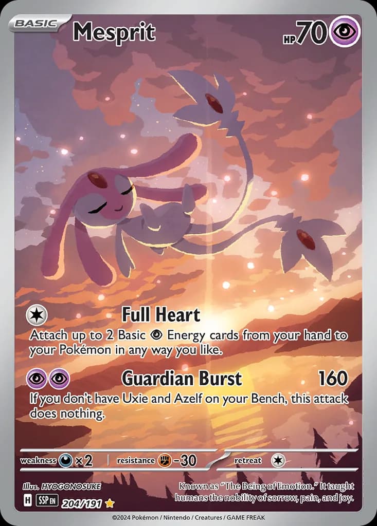 Surging Sparks Mesprit card front, 204/191
