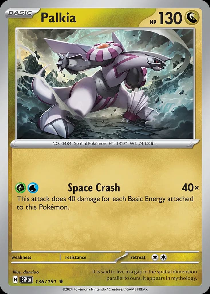 Surging Sparks Palkia card front, 136/191