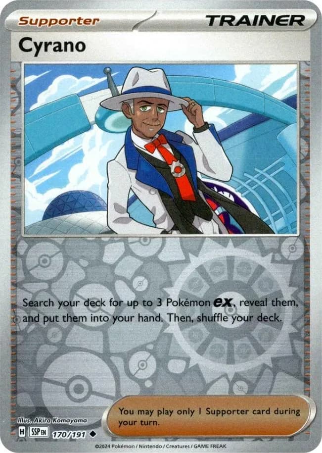 Cyrano reverse holo card front, Surging Sparks 170/191