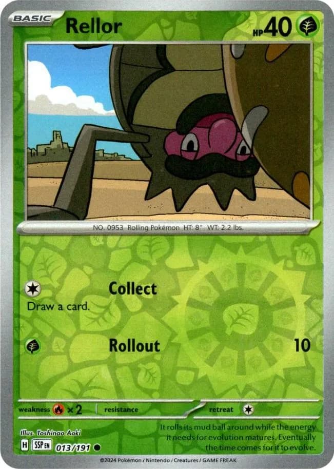 Rellor reverse holo card front, Surging Sparks 13/191