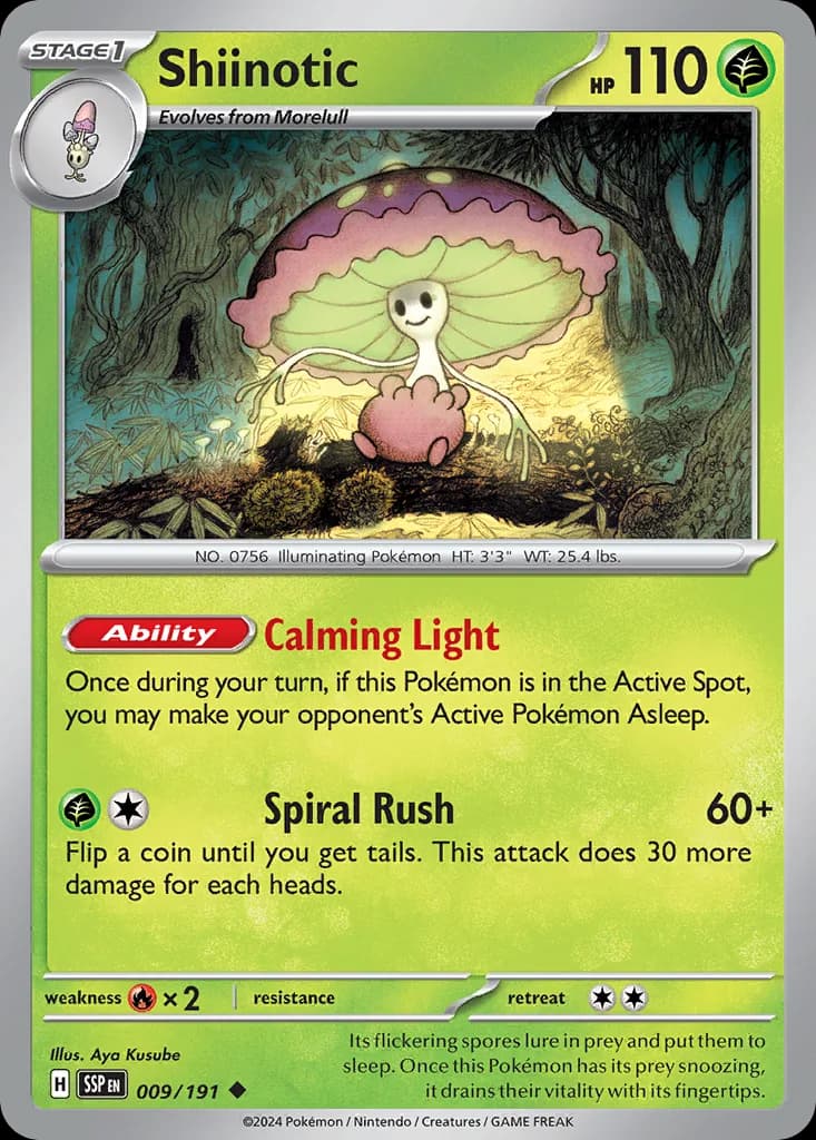 Surging Sparks Shiinotic card front, 9/191