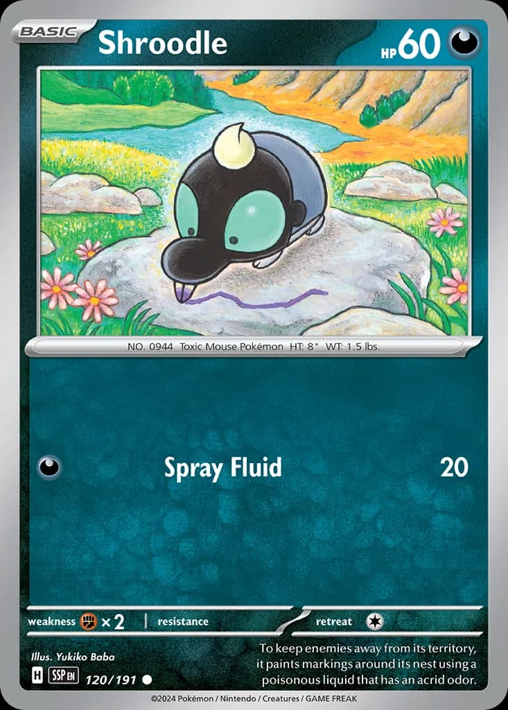 Surging Sparks Shroodle card front, 120/191