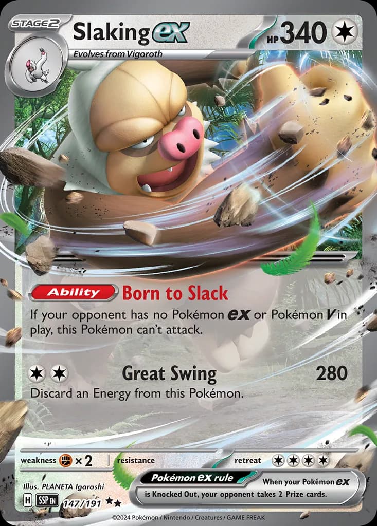 Surging Sparks Slaking ex card front, 147/191