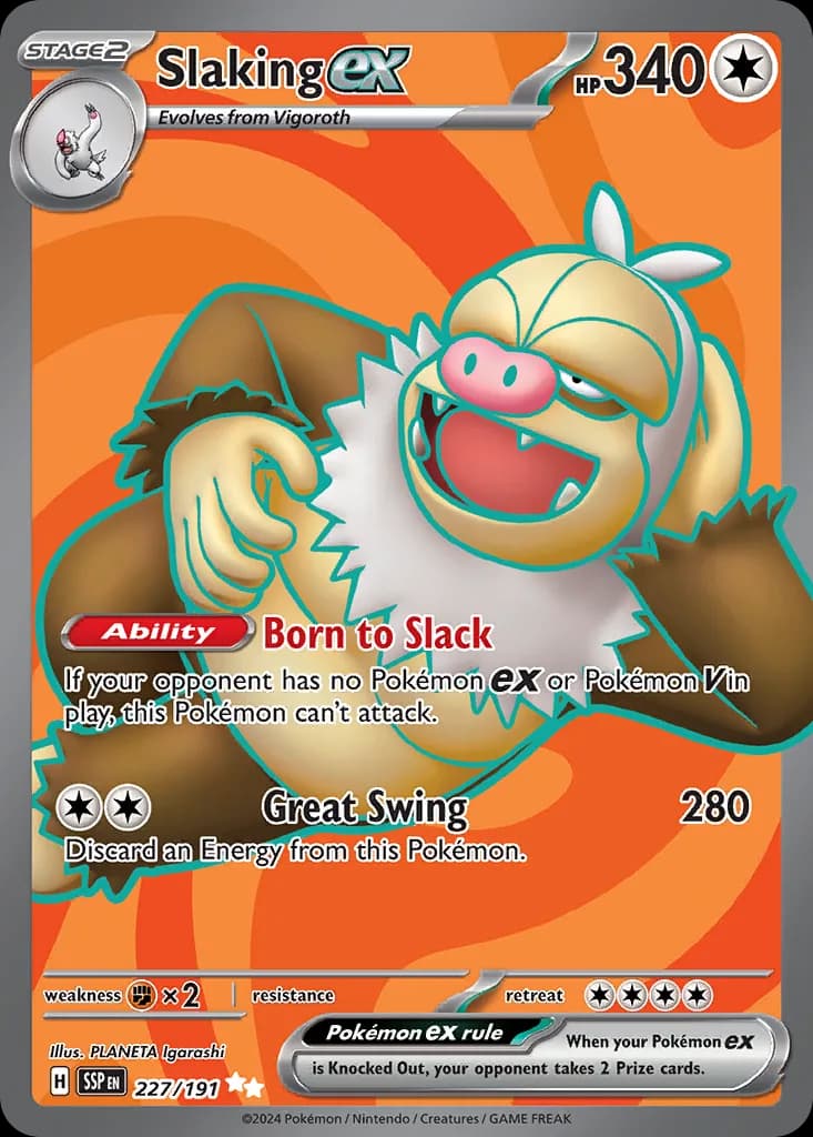 Surging Sparks Slaking ex card front, 227/191
