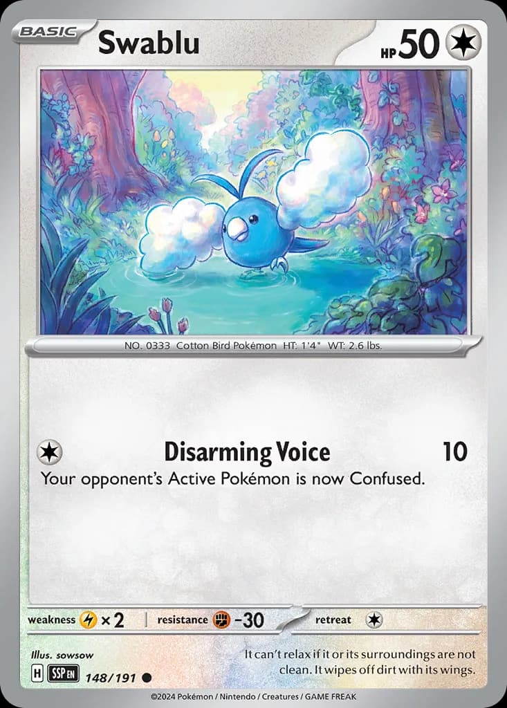 Surging Sparks Swablu card front, 148/191