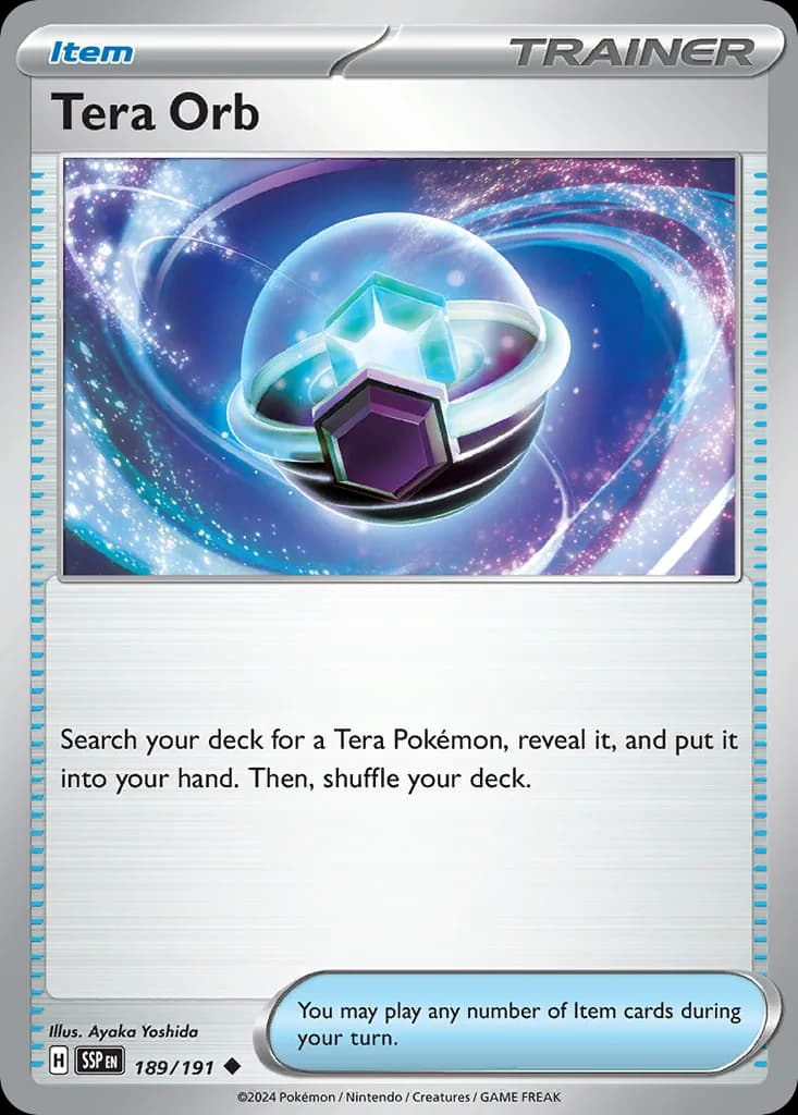 Surging Sparks Tera Orb card front, 189/191