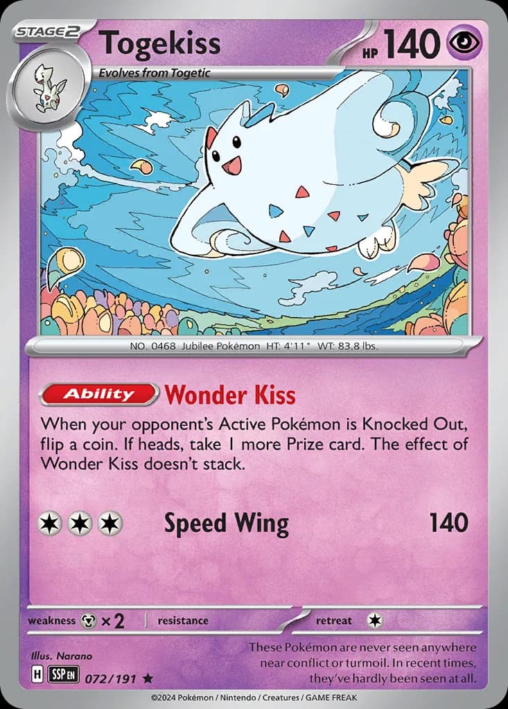 Togekiss card front, Surging Sparks 72/191