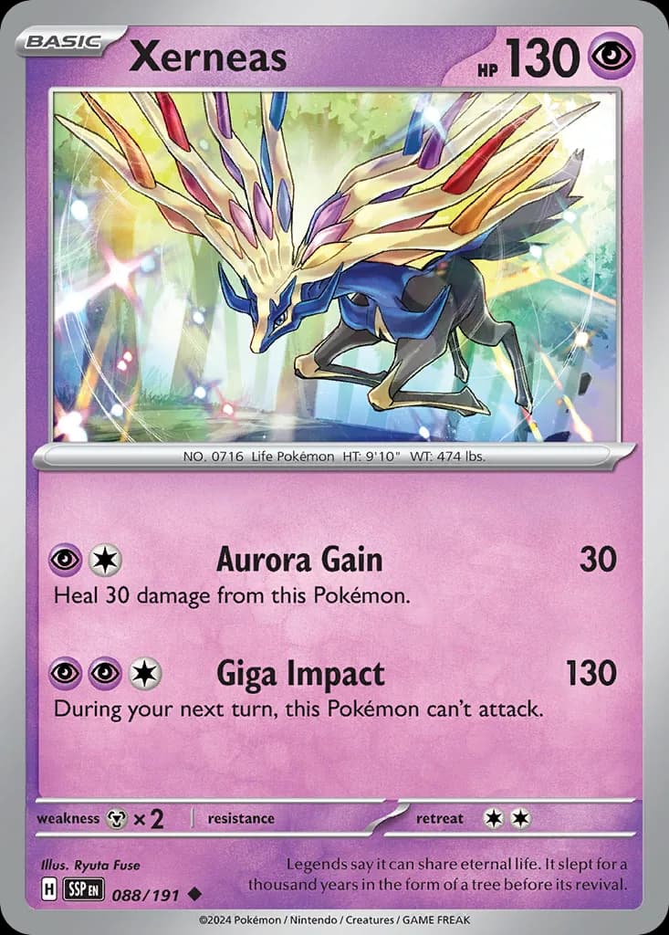 Surging Sparks Xerneas card front, 88/191