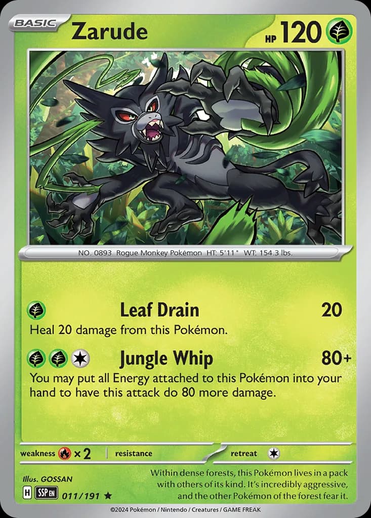 Surging Sparks Zarude card front, 11/191
