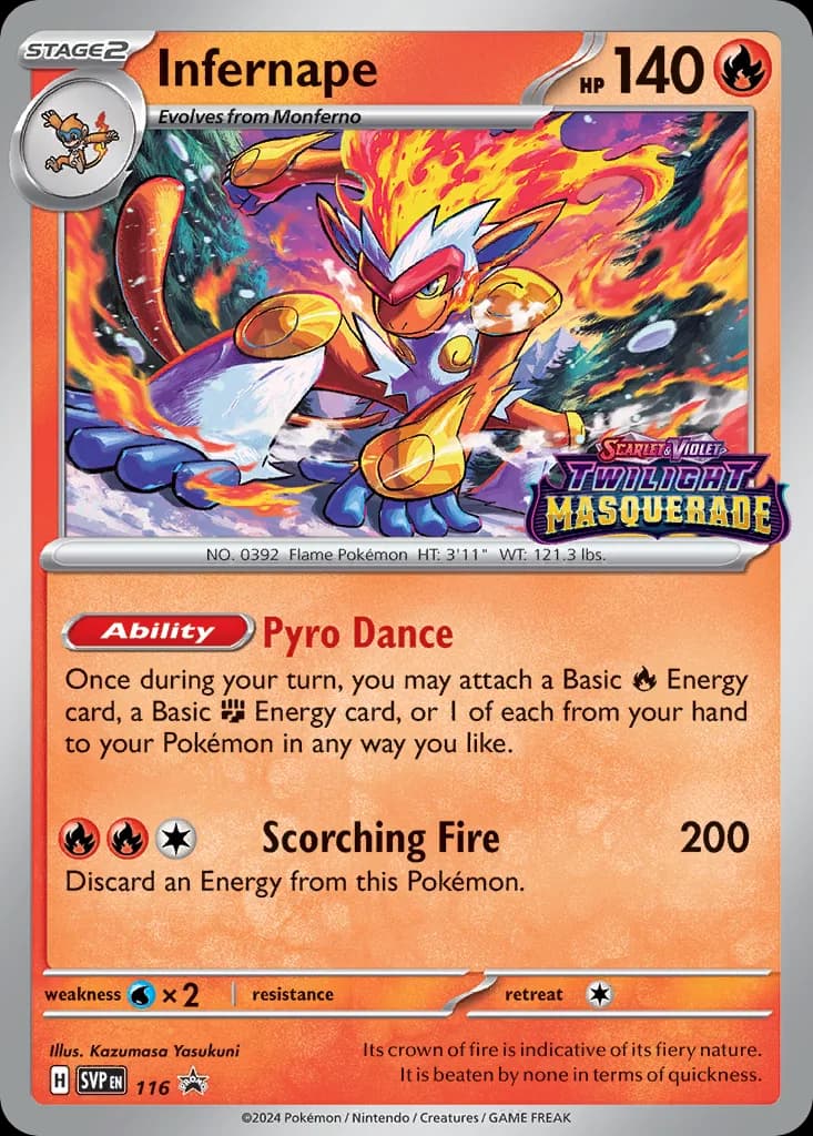 Scarlet & Violet Black Star Promos Infernape card front, 116