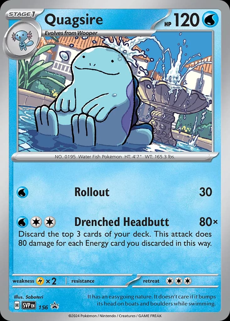 Scarlet & Violet Black Star Promos Quagsire card front, 156