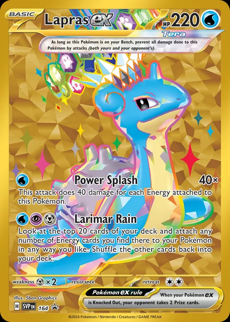 Lapras ex card front, Scarlet & Violet Black Star Promos 164
