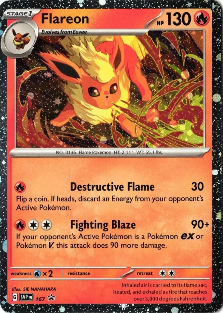 Flareon holo card front, Scarlet & Violet Black Star Promos 167
