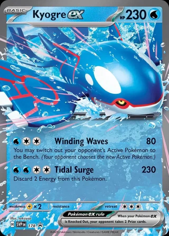 Scarlet & Violet Black Star Promos Kyogre ex holo promo card front, 178