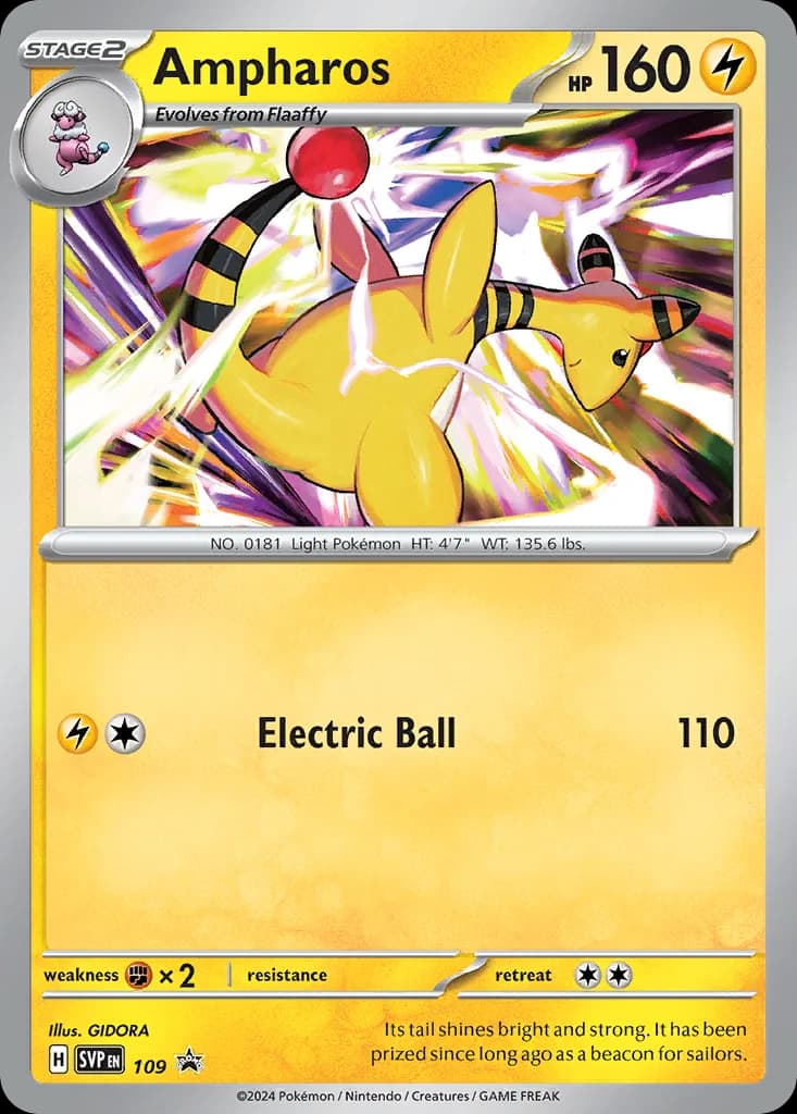 Ampharos card front, Scarlet & Violet Black Star Promos 109