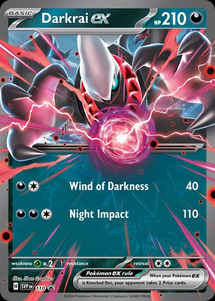 Scarlet & Violet Black Star Promos Darkrai ex card front, 110