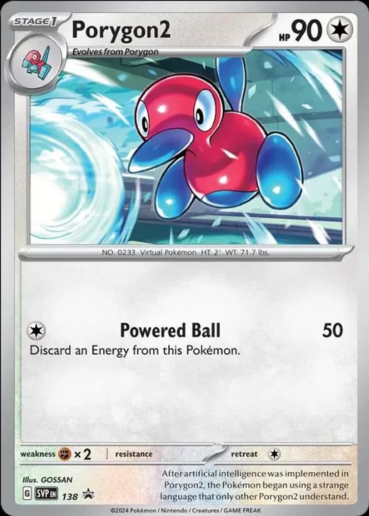 Porygon2 card front, Scarlet & Violet Black Star Promos 138