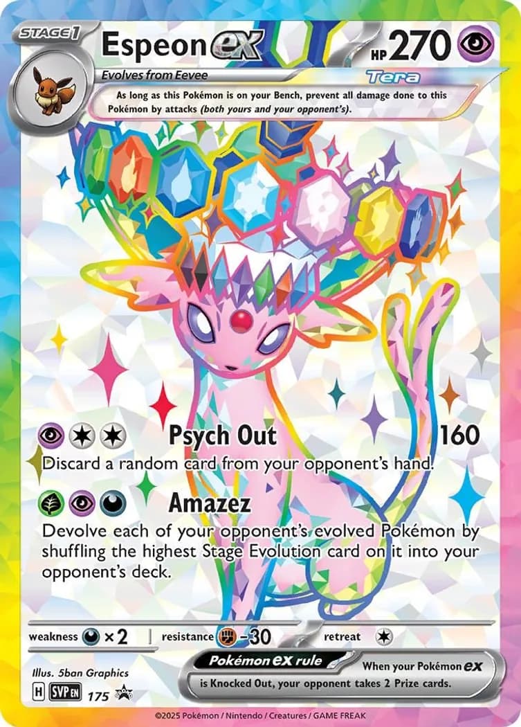 Espeon ex card front, Scarlet & Violet Black Star Promos 175