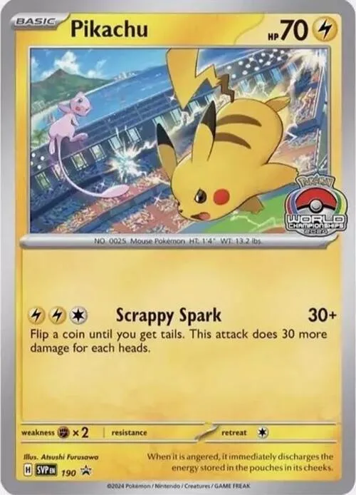 Scarlet & Violet Black Star Promos Pikachu promo card front, 190