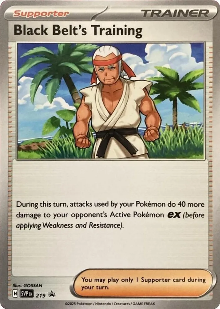 Black Belt's Training card front, Scarlet & Violet Black Star Promos 219