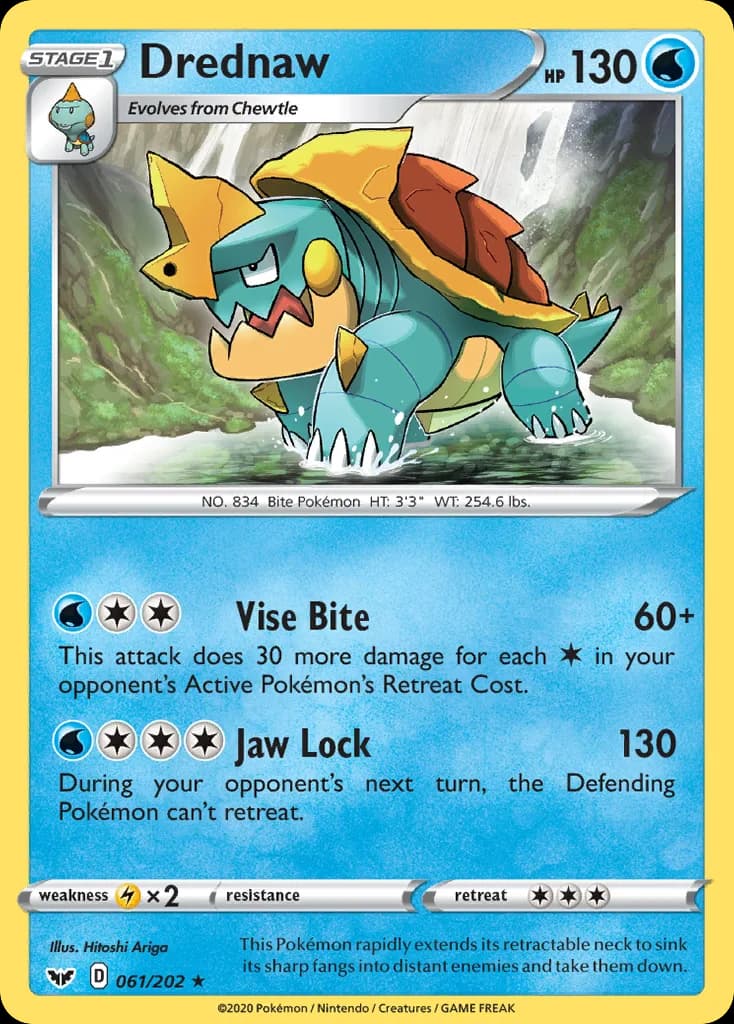 Sword & Shield Drednaw card front, 61/202