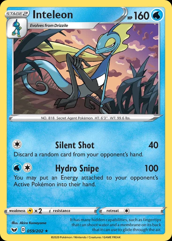Sword & Shield Inteleon card front, 59/202