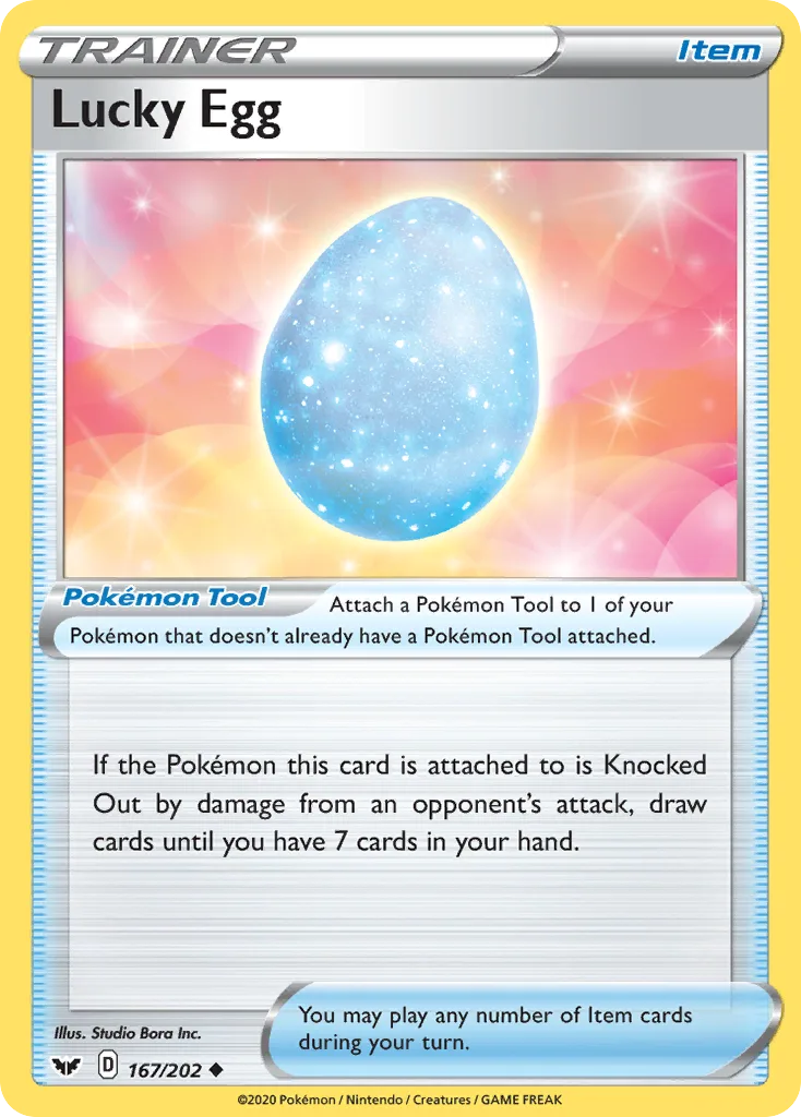 Sword & Shield Lucky Egg card front, 167/202