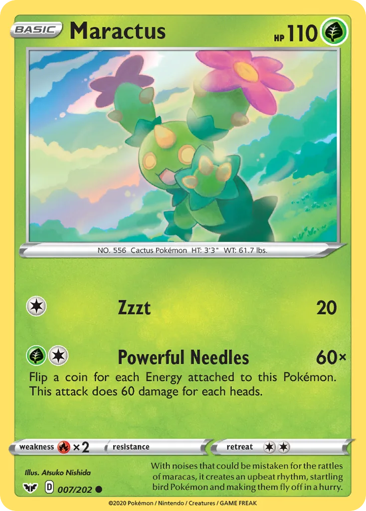 Sword & Shield Maractus card front, 7/202