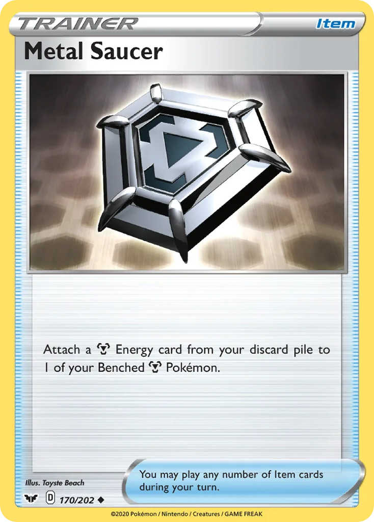 Sword & Shield Metal Saucer card front, 170/202