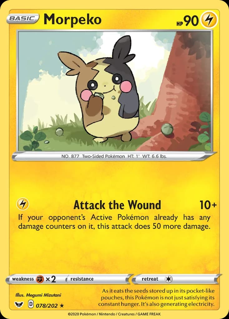 Sword & Shield Morpeko card front, 78/202