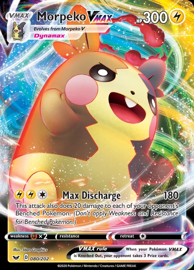 Sword & Shield Morpeko VMAX card front, 80/202