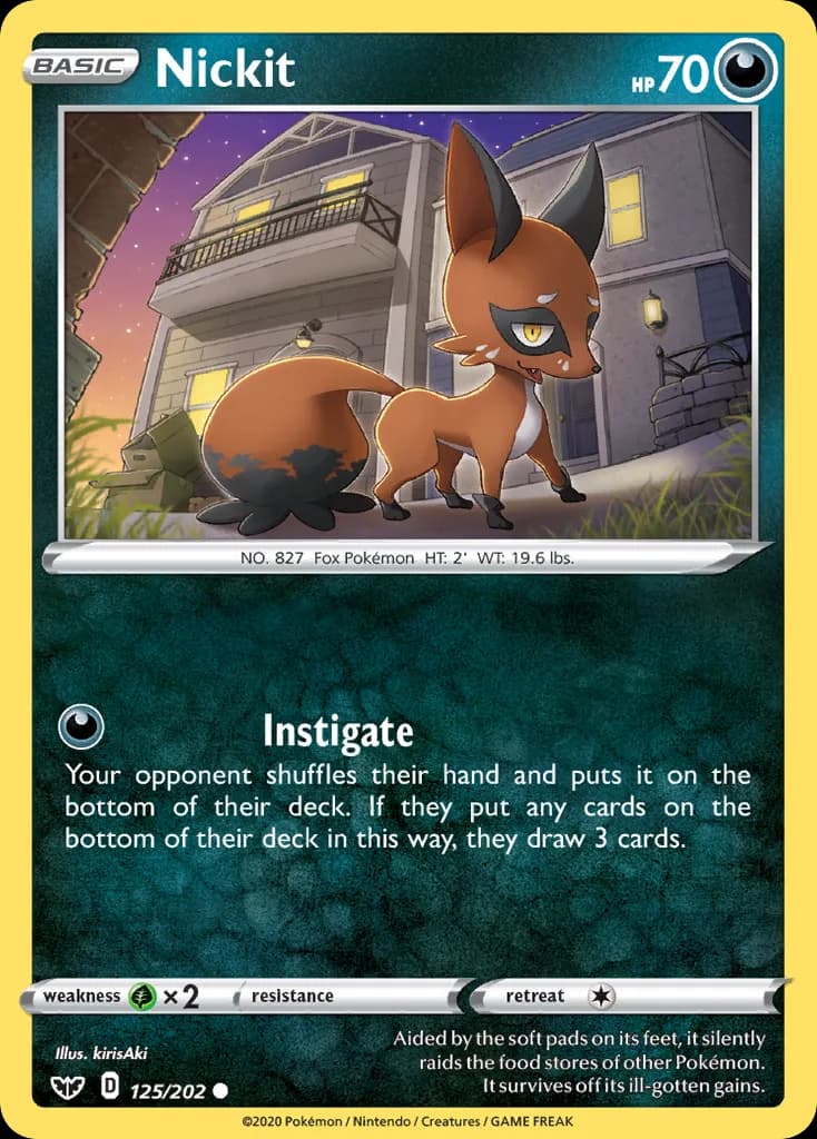 Sword & Shield Nickit card front, 125/202