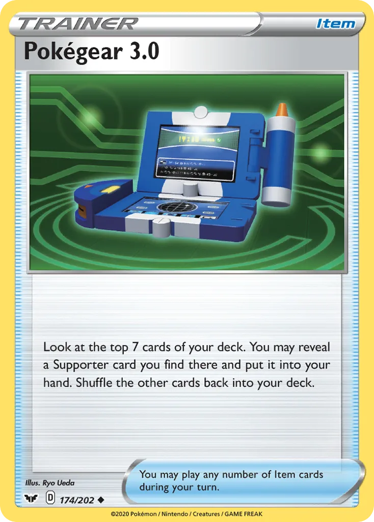 Sword & Shield Pokégear 3.0 card front, 174/202