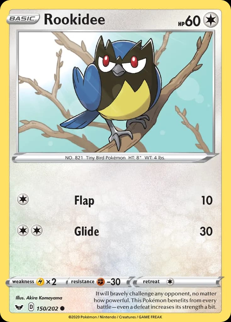 Sword & Shield Rookidee card front, 150/202