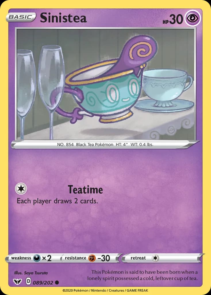Sword & Shield Sinistea card front, 89/202