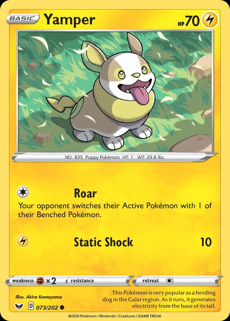 Sword & Shield Yamper card front, 73/202