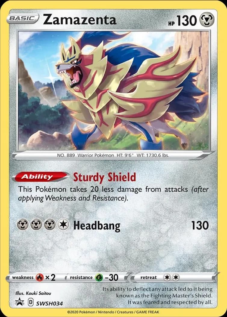 Zamazenta card front, SWSH Black Star Promos SWSH034