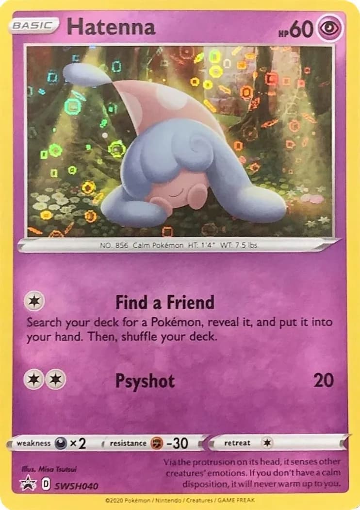 Hatenna card front, SWSH Black Star Promos SWSH040
