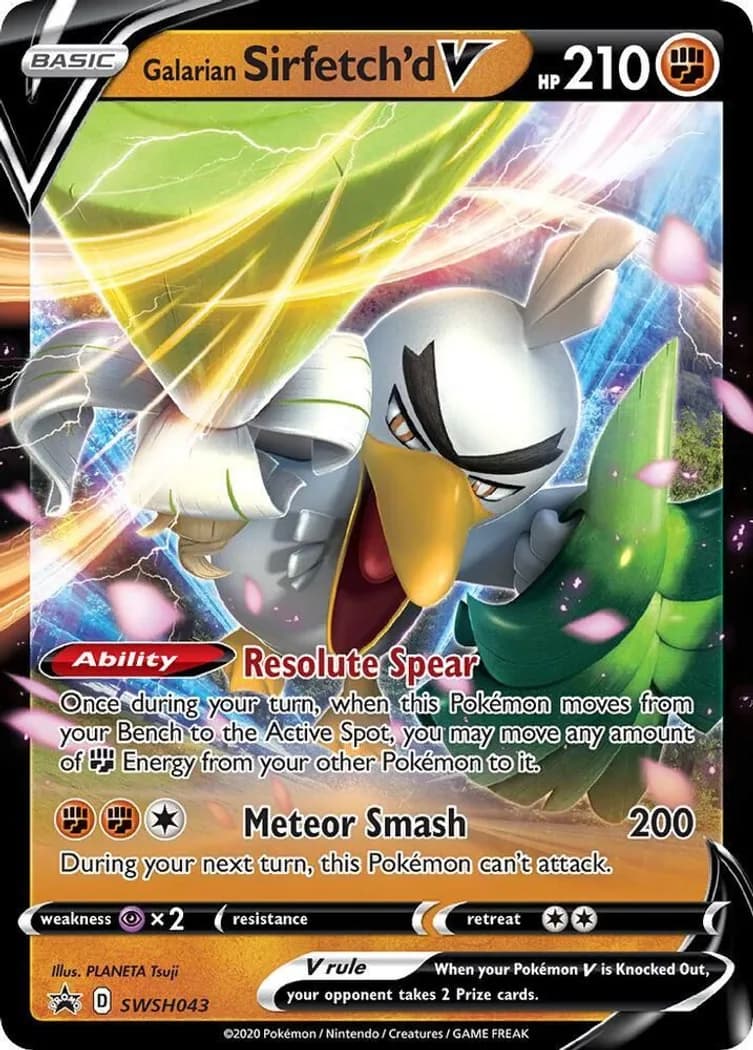Galarian Sirfetch'd V card front, SWSH Black Star Promos SWSH043