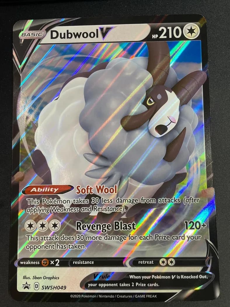 Dubwool V card front, SWSH Black Star Promos SWSH049