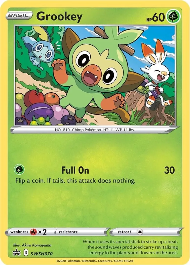 Grookey card front, SWSH Black Star Promos SWSH070
