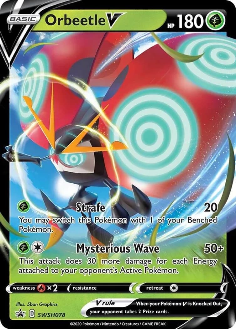 Orbeetle V card front, SWSH Black Star Promos SWSH078