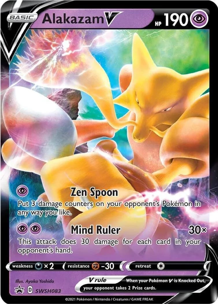 Alakazam V card front, SWSH Black Star Promos SWSH083