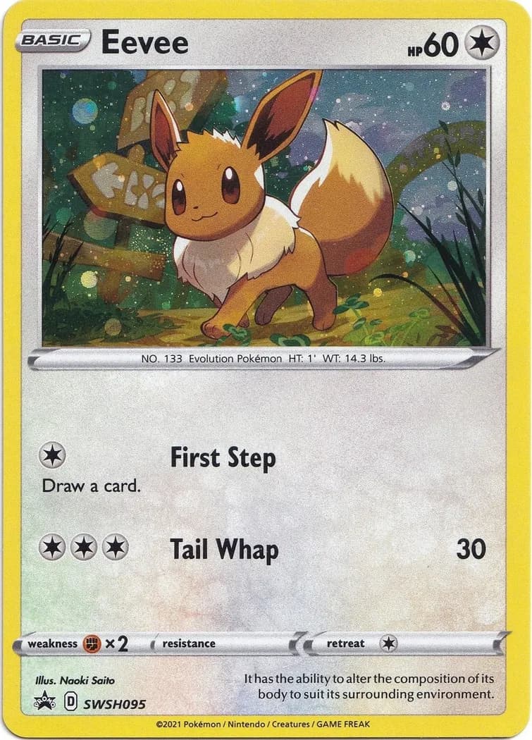 Eevee card front, SWSH Black Star Promos SWSH095